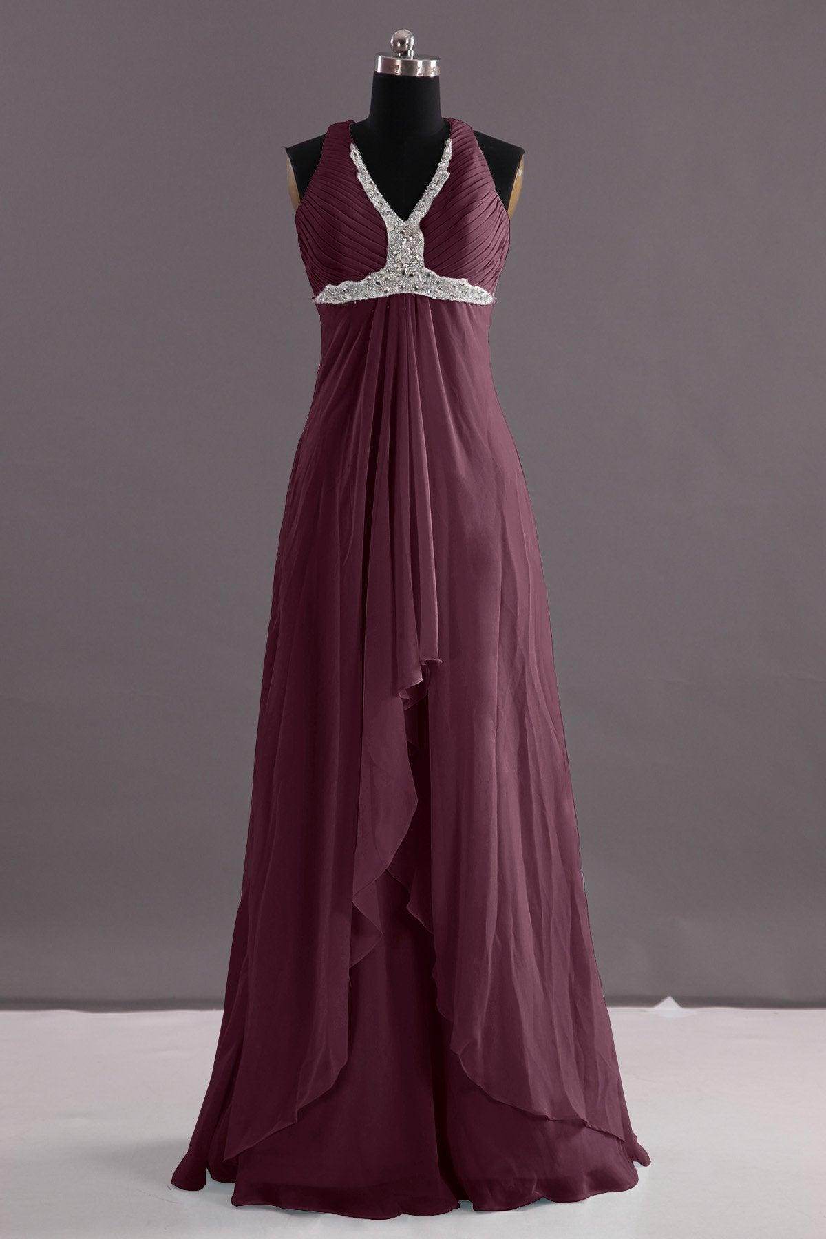 Sheath-Column Floor Length Chiffon Evening Dress COEF14001 - COCOMELODY